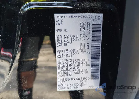 2024 Nissan Frontier Sv 4X4 из США, поврежденный, VIN 1N6ED1EK1RN607600